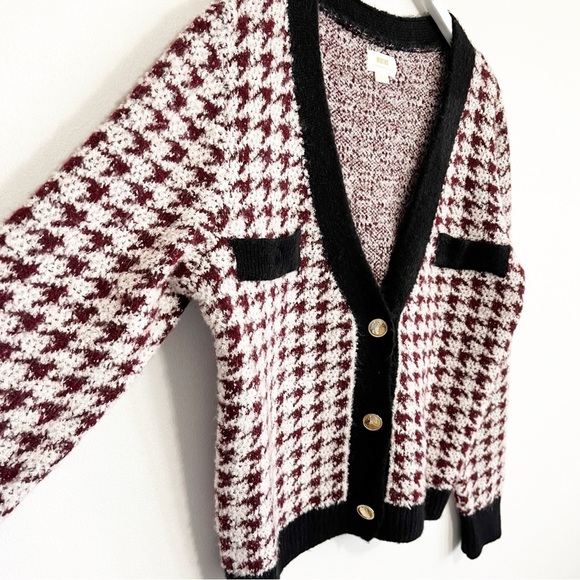 Anthropologie Black and Cream Houndstooth Cardigan - Picture 8 of 13